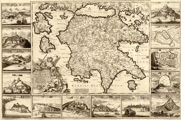 piękna mapa antycznej Grecji